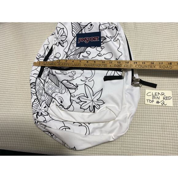 JANSPORT BLACK/WHITE COLOR ME DIY Koy Fish Pond BACKPACK - Picture 5 of 8
